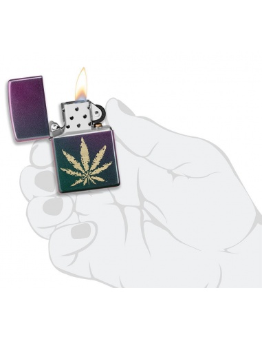 Bricheta Zippo 49185 Iridescent Marijuana Leaf