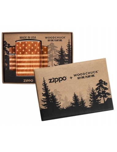 Brichetă Zippo 49332 Woodchuck USA American Flag Wrap