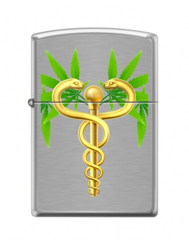 Bricheta Zippo 8040 Marijuana Leaf - Caduceus Symbol