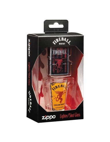 Set cadou brichetă Zippo + pahar shot Fireball 49348