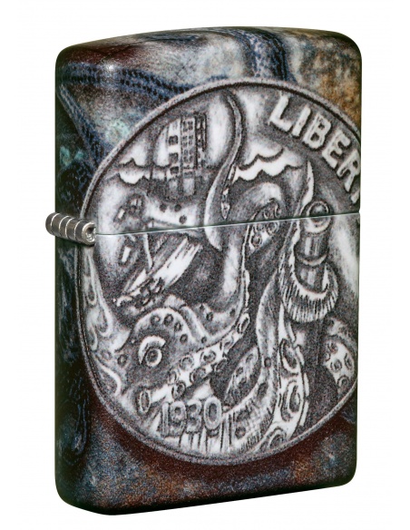 Brichetă Zippo 49434 Pirate Coin Kraken 1930 Liberty