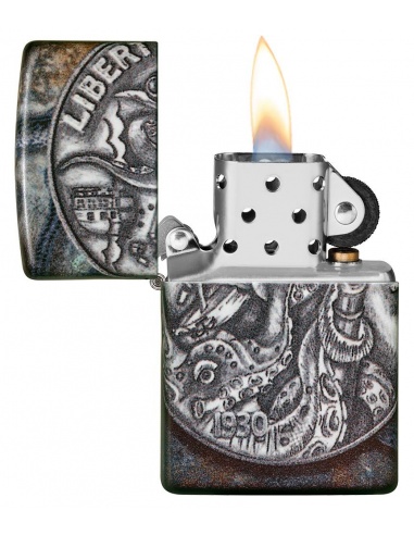 Brichetă Zippo 49434 Pirate Coin Kraken 1930 Liberty