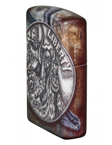 Brichetă Zippo 49434 Pirate Coin Kraken 1930 Liberty