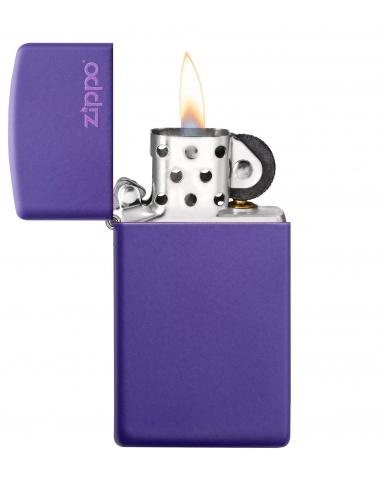 Brichetă Zippo 1637ZL Slim Purple Matte Zippo Logo