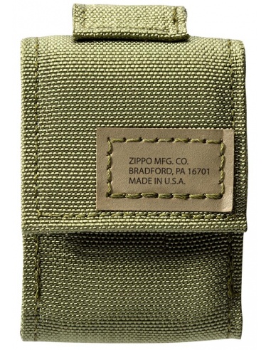 Set cadou brichetă Zippo Black Crackle 236 + husă nailon cu velcro verde 49400