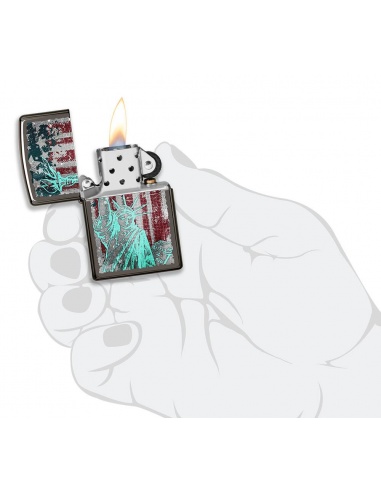 Brichetă Zippo 49663 Statue of Liberty and Flag