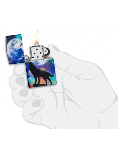 Brichetă Zippo 49683 Wolf Howling at Moon