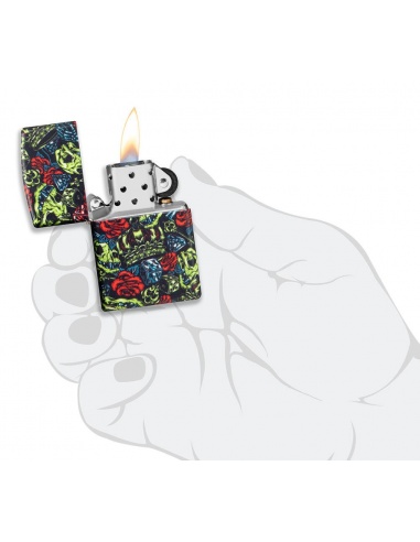 Brichetă Zippo 49696 Glow in the Dark Skull Crown