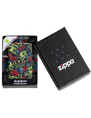 Brichetă Zippo 49696 Glow in the Dark Skull Crown