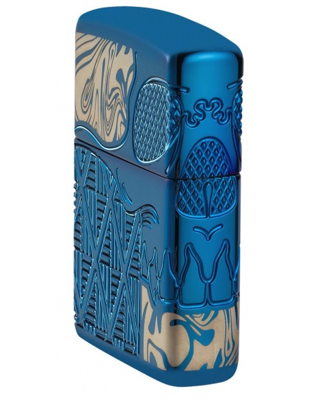 Brichetă Zippo 49705 Armor Engraved Skull with Diamond Pattern