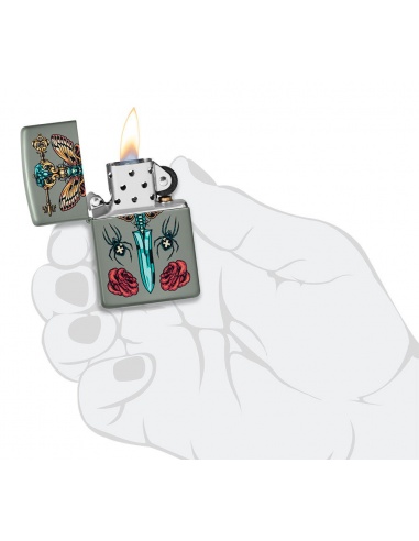 Brichetă Zippo 49860 Gothic Dagger with Spider and Butterfly