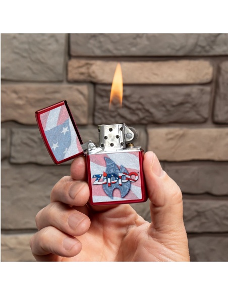 Brichetă Zippo 49781 USA Flag and Zippo Logo