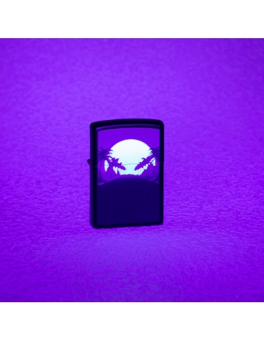 Brichetă Zippo 49809 Black Light Sunset and Palm Trees
