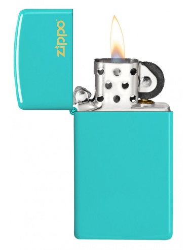 Brichetă Zippo 49529ZL Slim Flat Turquoise with Zippo Logo