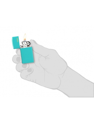 Brichetă Zippo 49529ZL Slim Flat Turquoise with Zippo Logo