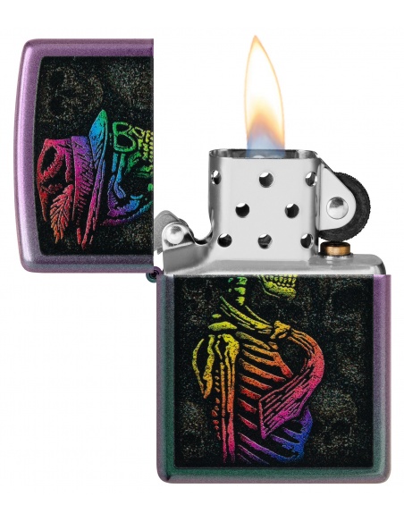 Brichetă Zippo 48192 Rainbow Skeleton with Hat and Tie