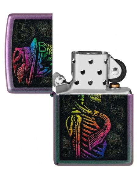 Brichetă Zippo 48192 Rainbow Skeleton with Hat and Tie