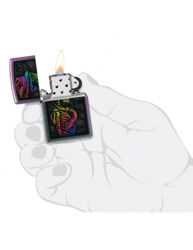 Brichetă Zippo 48192 Rainbow Skeleton with Hat and Tie