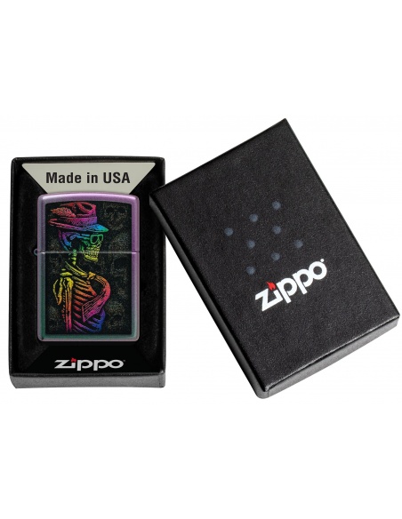 Brichetă Zippo 48192 Rainbow Skeleton with Hat and Tie