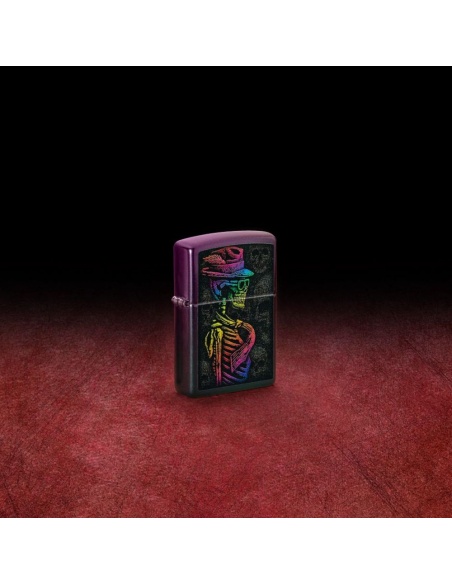 Brichetă Zippo 48192 Rainbow Skeleton with Hat and Tie