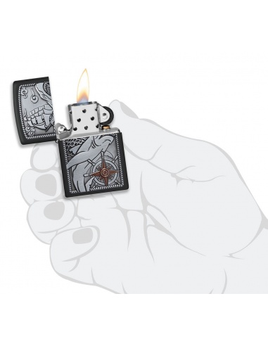 Brichetă Zippo 48120 Nautical Ship Shark Emblem