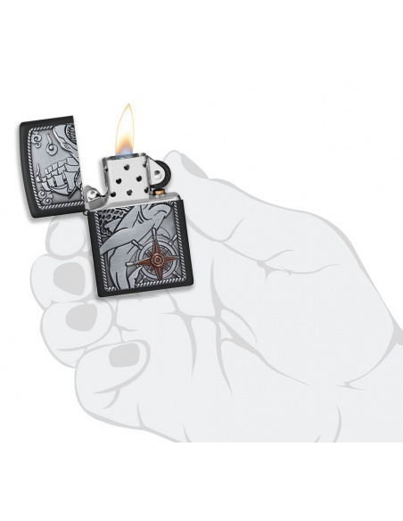 Brichetă Zippo 48120 Nautical Ship Shark Emblem