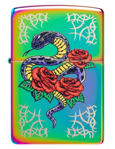 Brichetă Zippo 48395 Snake and Red Roses Tattoo