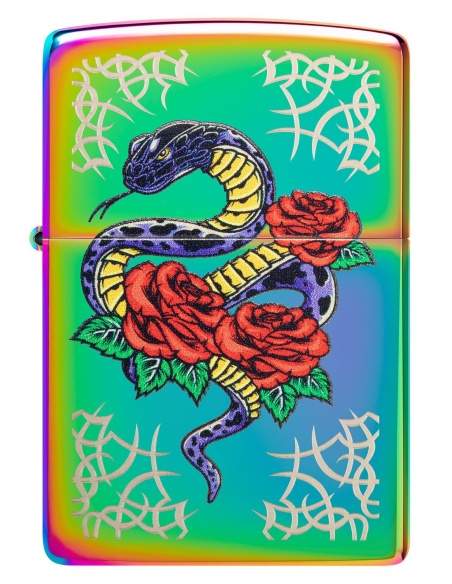Brichetă Zippo 48395 Snake and Red Roses Tattoo