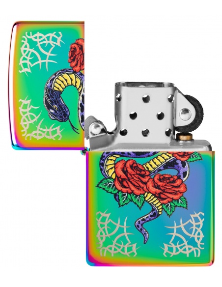 Brichetă Zippo 48395 Snake and Red Roses Tattoo