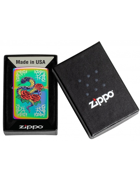 Brichetă Zippo 48395 Snake and Red Roses Tattoo