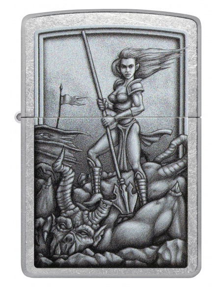 Brichetă Zippo 48371 Medieval Woman Warrior Slaying Beast