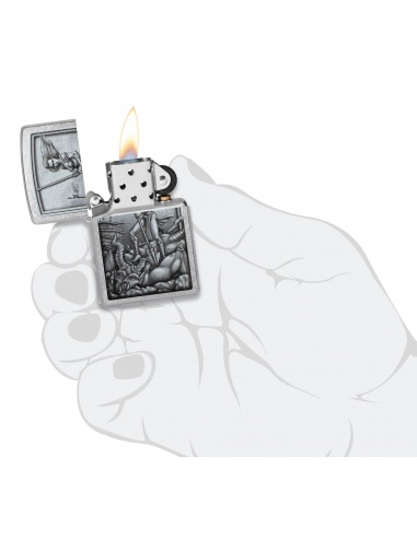 Brichetă Zippo 48371 Medieval Woman Warrior Slaying Beast