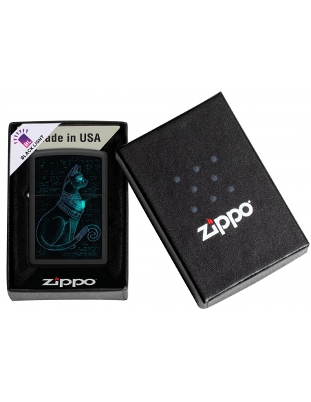 Brichetă Zippo 48582 Mystical Egyptian Cat Black Light