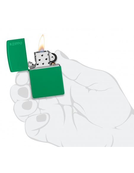 Brichetă Zippo 48629ZL Classic Grass Green Matte with Zippo Logo