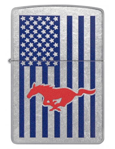 Brichetă Zippo 48754 Ford Mustang and Monochromatic American Flag