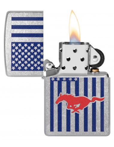 Brichetă Zippo 48754 Ford Mustang and Monochromatic American Flag