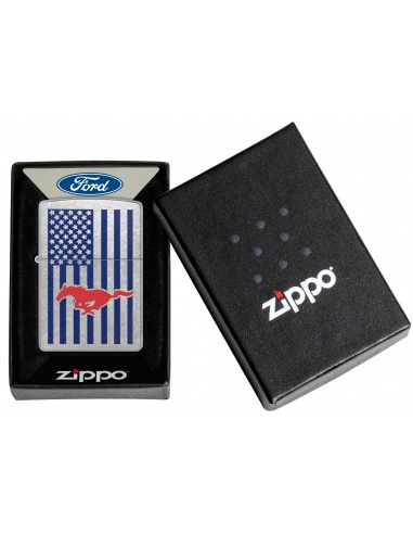 Brichetă Zippo 48754 Ford Mustang and Monochromatic American Flag
