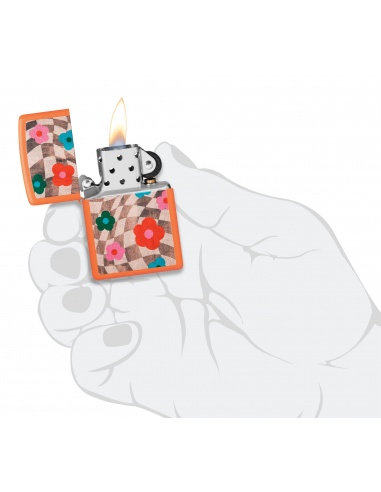 Brichetă Zippo 48718 Wavy Flower Checkerboard