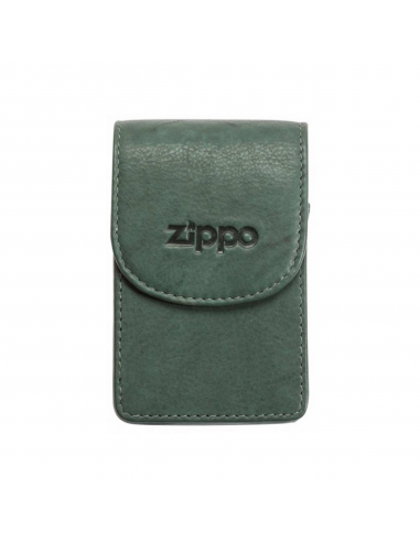 Tabacheră Zippo verde din piele naturală 2005410