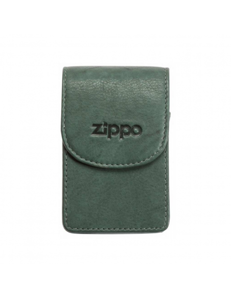 Tabacheră Zippo verde din piele naturală 2005410