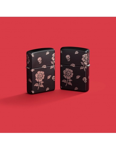Brichetă Zippo 48931 Blooming Flowers and Skull