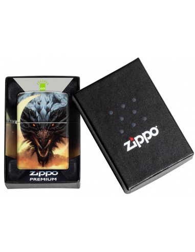 Brichetă Zippo 48934 Fierce Dragon and Moon - Glow-in-the-Dark