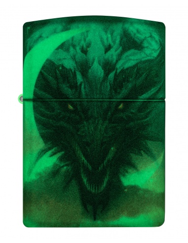 Brichetă Zippo 48934 Fierce Dragon and Moon - Glow-in-the-Dark