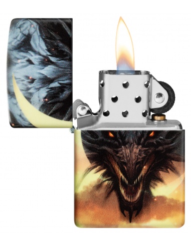 Brichetă Zippo 48934 Fierce Dragon and Moon - Glow-in-the-Dark