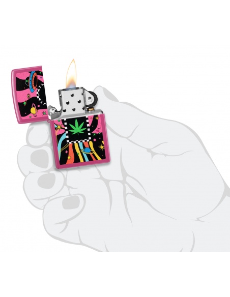 Brichetă Zippo 48928 Cannabis Leaf and Trippy Design