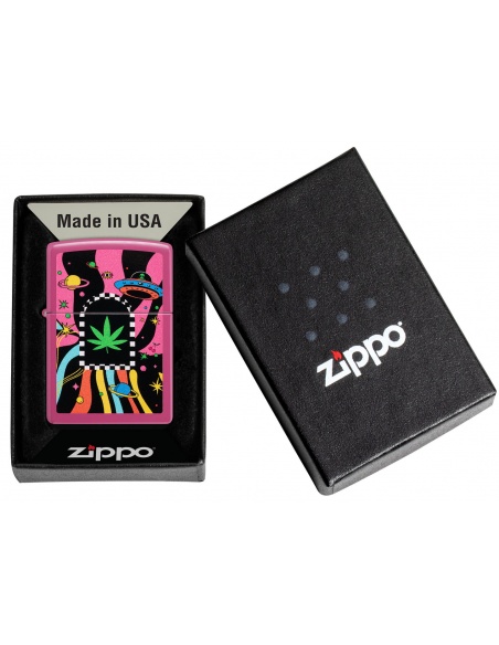 Brichetă Zippo 48928 Cannabis Leaf and Trippy Design