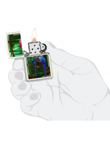 Brichetă Zippo 48972 Carol Cavalaris Ara Parrots - Glow-in-the-Dark