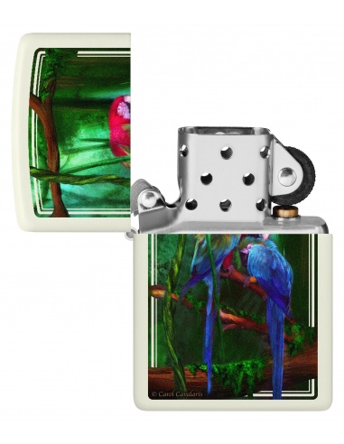 Brichetă Zippo 48972 Carol Cavalaris Ara Parrots - Glow-in-the-Dark