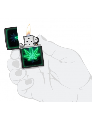 Brichetă Zippo 46266 Gleaming Cannabis Black Light