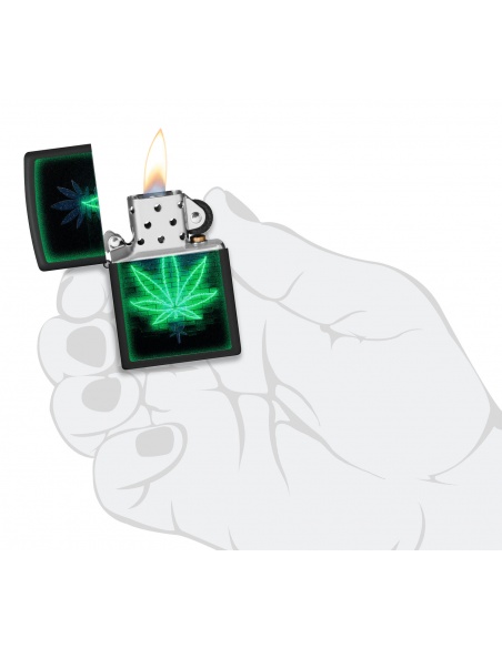 Brichetă Zippo 46266 Gleaming Cannabis Black Light